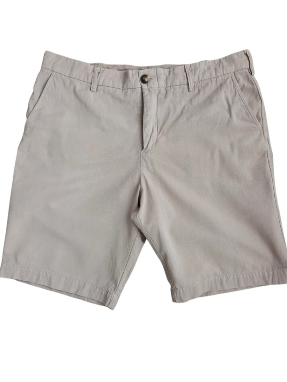 Vince Men’s Beige Cotton Linen Blend Chino Shorts - Coastal Casual Shorts, Size